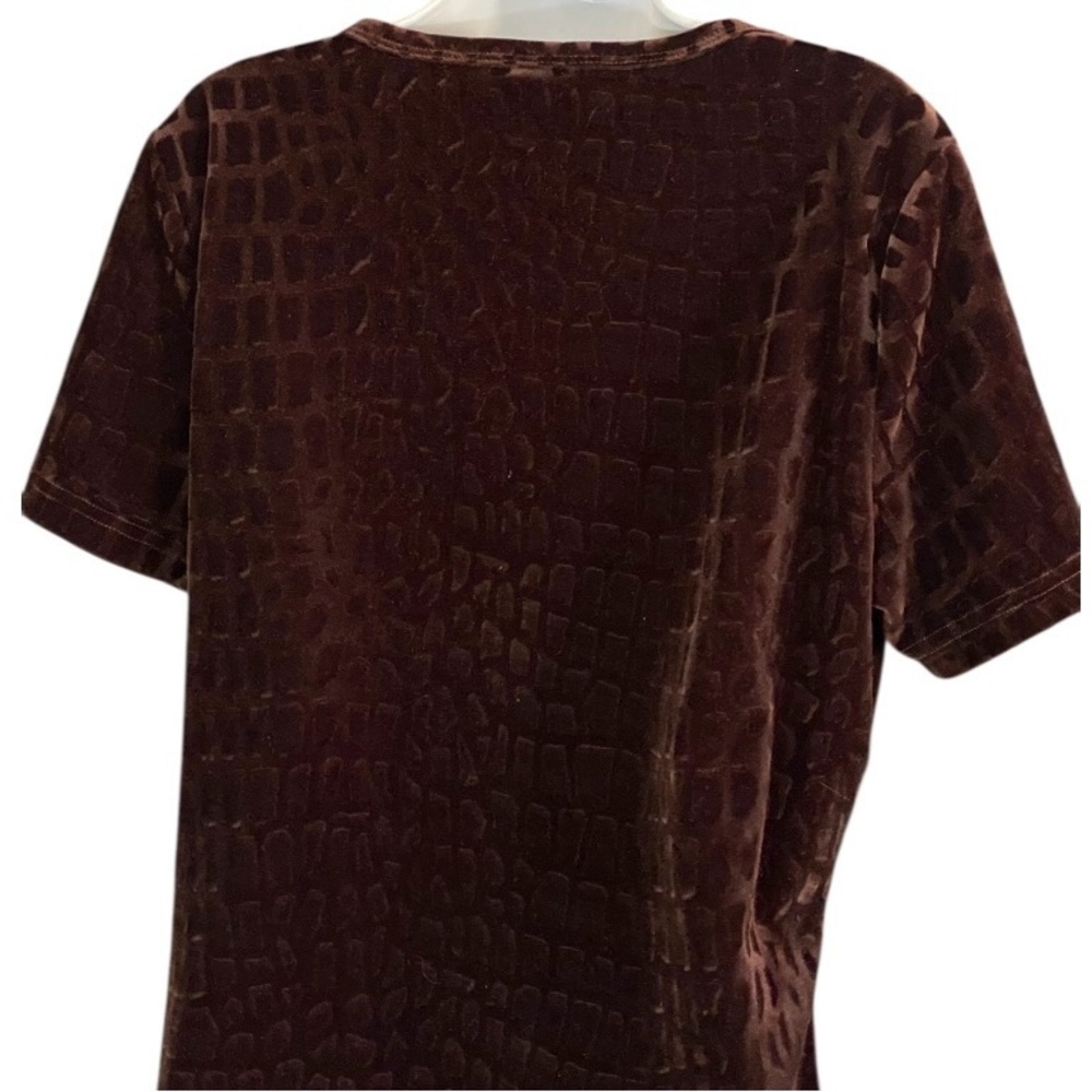 Vintage French Laundry Velvet Top Square Neck Chocolate Brown XL 90’s Retro Glam - Picture 5 of 8